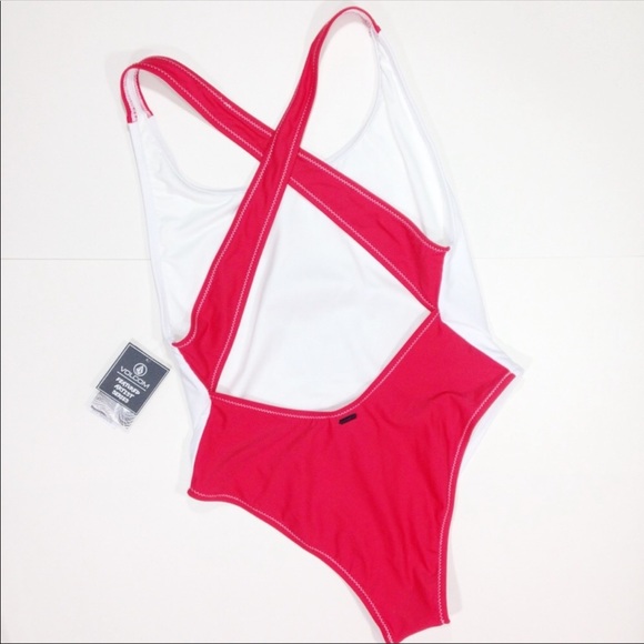 Volcom Red White & Booze One Piece Bathing Suit S - Picture 4 of 5